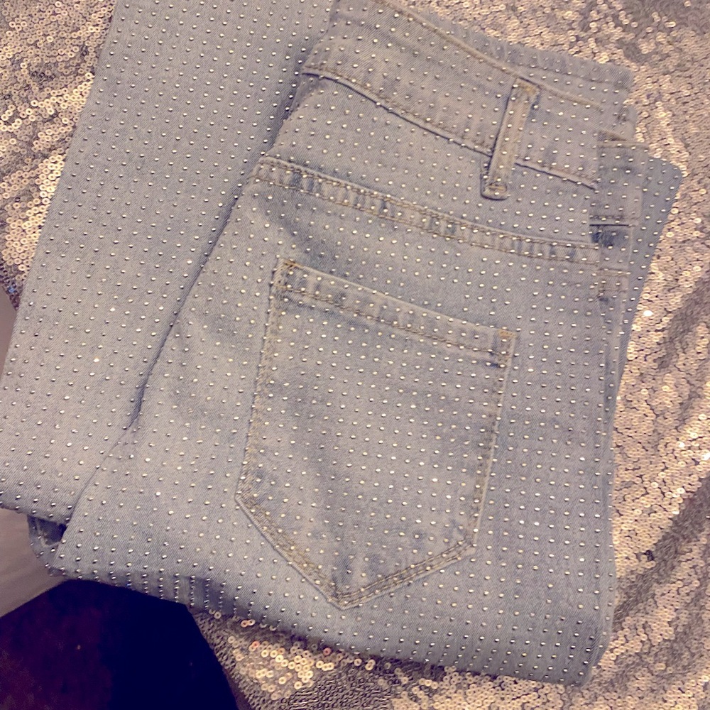 New sparkly studded jeanss. Light color